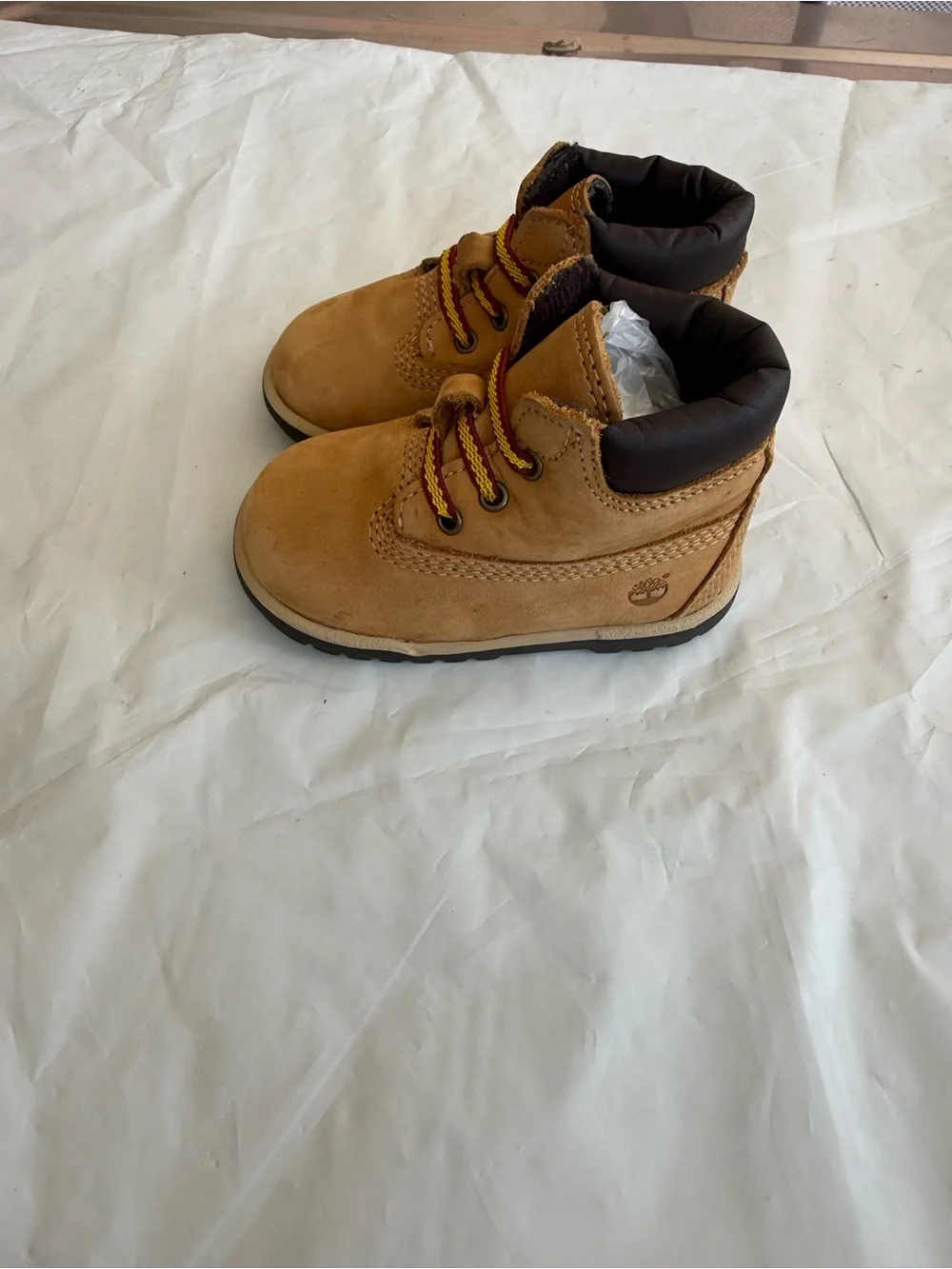 “SIZE 3” Timberland® 6-Inch Hard Sole Bootie - Baby - Wheat